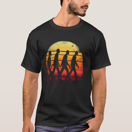 Zombies Retro Sunset - Creepy Zombie Halloween Lov T-shirt (Voorkant)