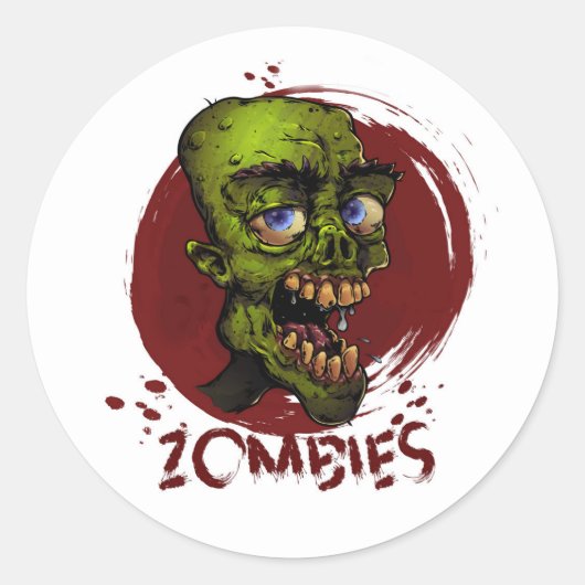 Zombies Ronde Sticker (Voorkant)
