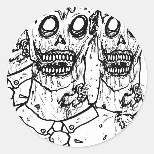 Zombiës! Ronde Sticker (Voorkant)