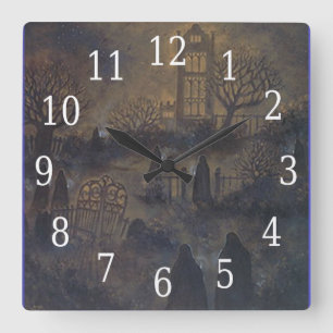 Zombies Square Clock Vierkante Klok