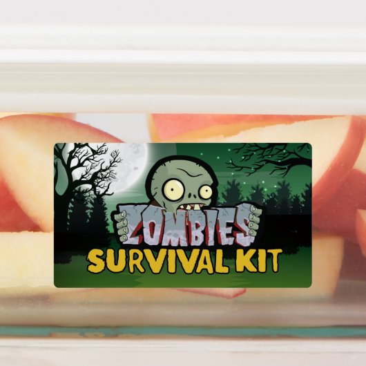 Zombies Survival Kit Party Labels (Aangebracht)