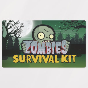 Zombies Survival Kit Party Labels