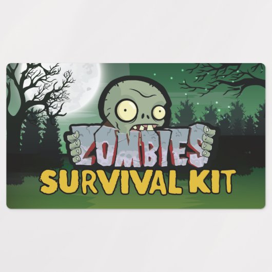 Zombies Survival Kit Party Labels (Design 2)