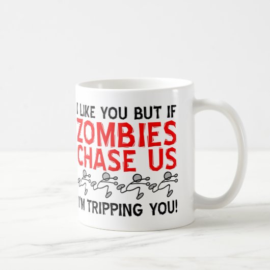 Zombies Tripping Funny Mug Koffiemok (Rechts)