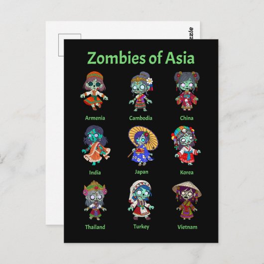 Zombies uit Azië Briefkaart (Voorkant / Achterkant)