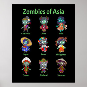 Zombies uit Azië Poster