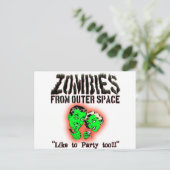 Zombiës uit de buitenruimte! briefkaart (Staand voorkant)
