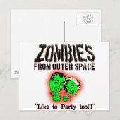 Zombiës uit de buitenruimte! briefkaart (Voorkant / Achterkant)