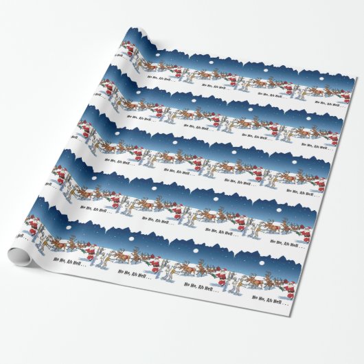 Zombies vallen Santa Gift Wrap aan Cadeaupapier (Uitgerold)