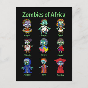 Zombies van Afrika Briefkaart