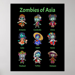 Zombies van Azië Poster