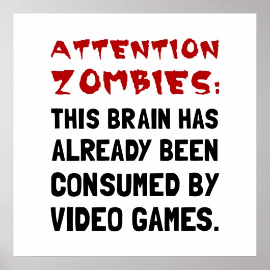 Zombies Video Games Poster (Voorkant)