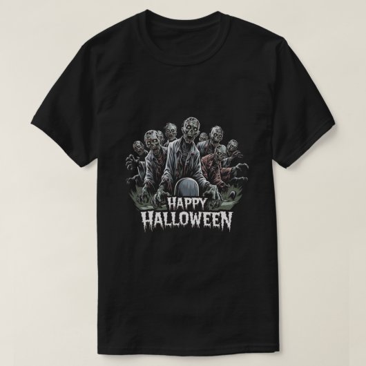 Zombies: vrolijke Halloween T-shirt (Design voorkant)