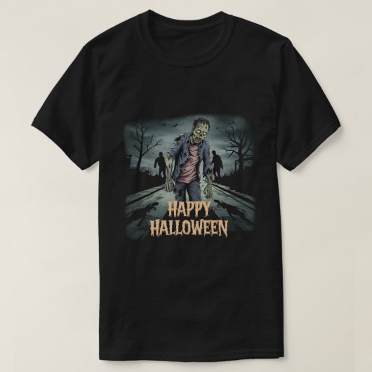 Zombies: vrolijke Halloween T-shirt (Design voorkant)