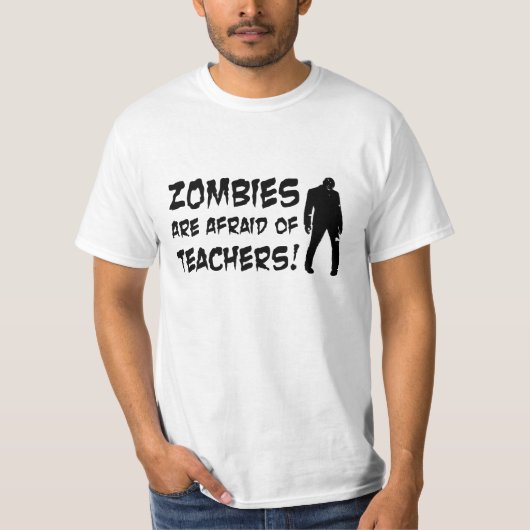 Zombies zijn bang voor leraren die T-shirt met waa (Voorkant)
