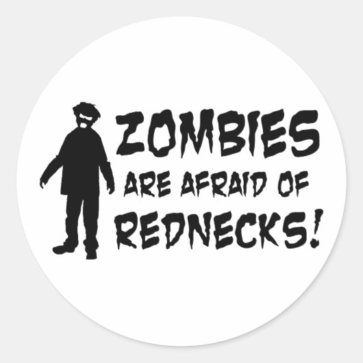 Zombiës zijn bang voor sequentie ronde sticker (Voorkant)
