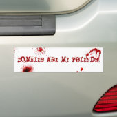 Zombies zijn mijn vrienden bumpersticker (Op auto)