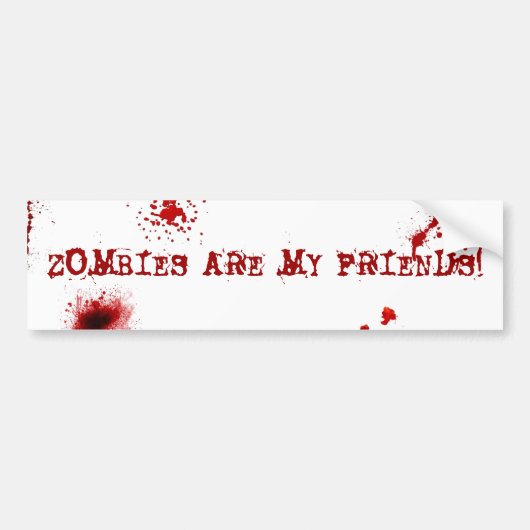 Zombies zijn mijn vrienden bumpersticker (Voorkant)