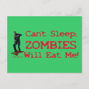 Zombies zullen me opeten briefkaart