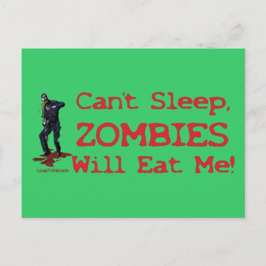 Zombies zullen me opeten briefkaart (Voorkant)