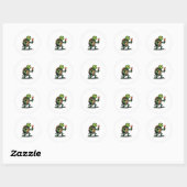 zombieschildpad ronde sticker (Vel)