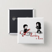 Zombiez uit liefde vierkante button 5,1 cm (Voorkant /achterkant)