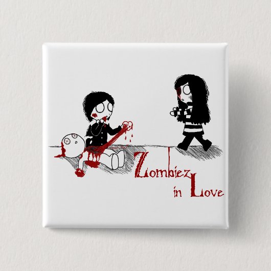 Zombiez uit liefde vierkante button 5,1 cm (Voorkant)