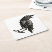 Zombified Crow Kartonnen Onderzetters (Schuin)