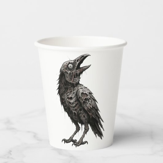 Zombified Crow Papieren Bekers (Voorkant)