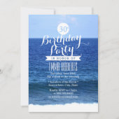 Zomblauwe Zee Beach Birthday Party Kaart (Voorkant)