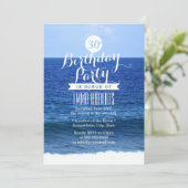 Zomblauwe Zee Beach Birthday Party Kaart (Staand voorkant)