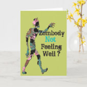 Zombody voelt zich niet goed kaart (Gele Bloem)