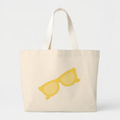 Zombril gele hipster bril grote tote bag (Voorkant)