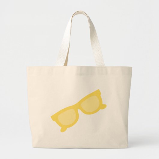 Zombril gele hipster bril grote tote bag (Voorkant)