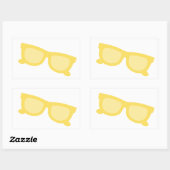 Zombril gele hipster bril rechthoekige sticker (Vel)