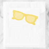 Zombril gele hipster bril rechthoekige sticker (Tas)