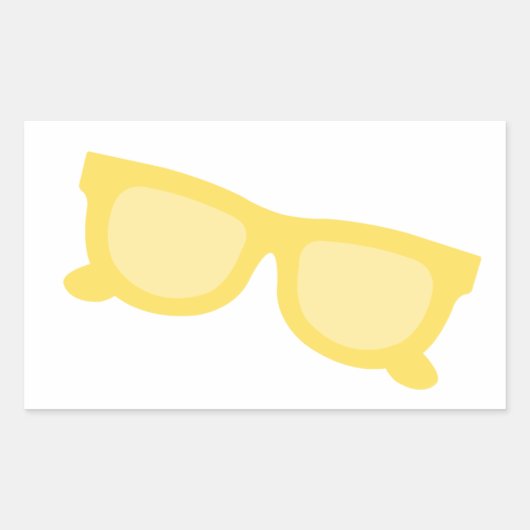Zombril gele hipster bril rechthoekige sticker (Voorkant)