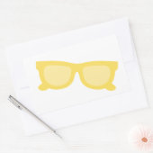 Zombril gele hipster bril rechthoekige sticker (Envelop)