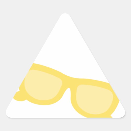 Zombril gele hipster bril sticker (Voorkant)