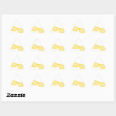 Zombril gele hipster bril sticker (Vel)
