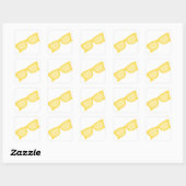 Zombril gele hipster bril vierkante sticker (Vel)