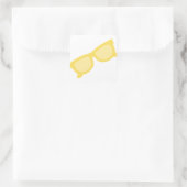 Zombril gele hipster bril vierkante sticker (Tas)