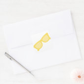 Zombril gele hipster bril vierkante sticker (Envelop)