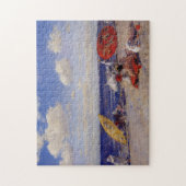 Zomdag aan de zeezijde (strand landschap) legpuzzel (Verticaal)