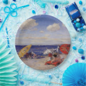 Zomdag aan de zeezijde (strand landschap) papieren bordje (Feest)