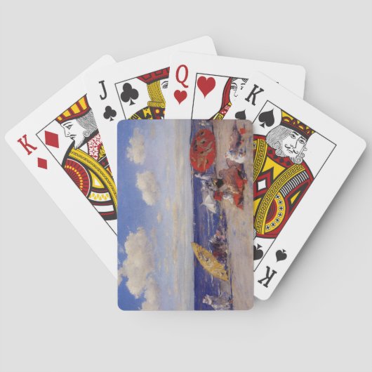 Zomdag aan de zeezijde (strand landschap) pokerkaarten (Achterkant)