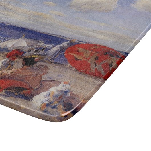 Zomdag aan de zeezijde (strand landschap) snijplank (Hoek)