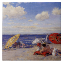 Zomdag aan de zeezijde (strand landschap) tegeltje