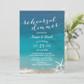 Zomdag Beach Weddenschap Starfish Rehearsal Dinner Kaart (Staand voorkant)