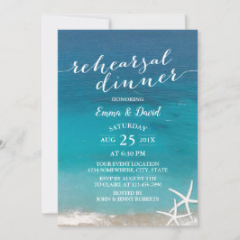 Zomdag Beach Weddenschap Starfish Rehearsal Dinner Kaart